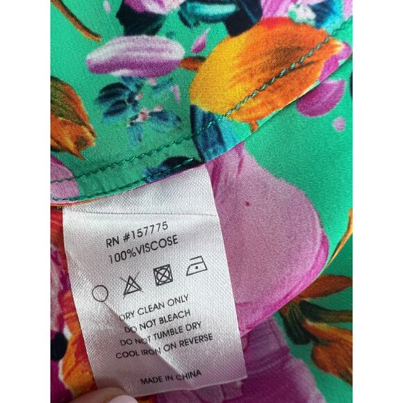 Caballero Green Floral Ruffle Sleeve Viscose Top - Picture 12 of 12